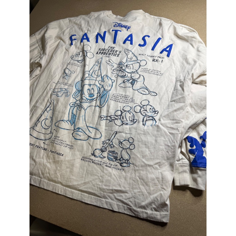 Disney Shoe Palace Fantasia 85 Years Sorcerer Apprentice Long Sleeve Shirt 2XL